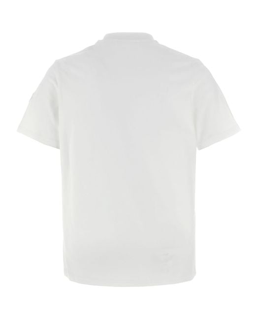 Moncler White Logo Print T-Shirt for men