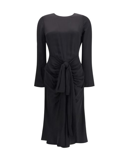 Alaïa Black Dress Draped Viscose