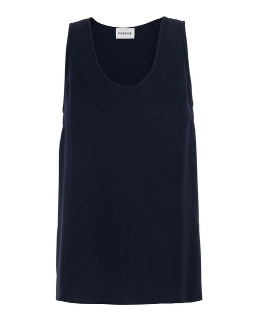 P.A.R.O.S.H. Blue P.A.R.O..H. Short Sleeve Blouse Light Polyester