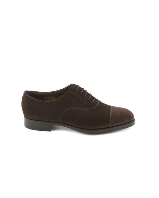 Edward Green Brown Chelsea Mocca Suede Oxford Shoe for men