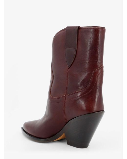 Isabel Marant Red Boots Leyane Leather