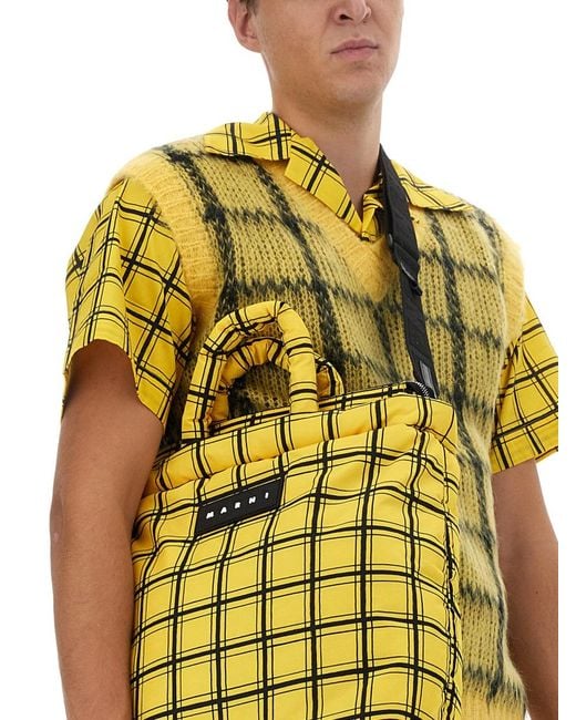 Marni Yellow Quad Vest Acetate Knit Jumpers for men