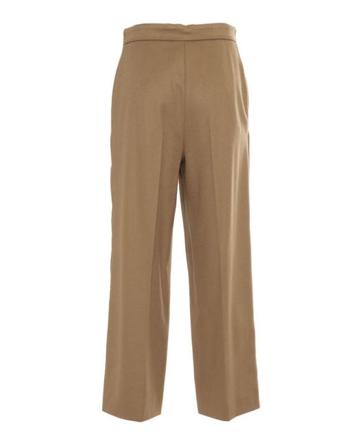 Max Mara Natural Burano Long Trousers Virgin Wool