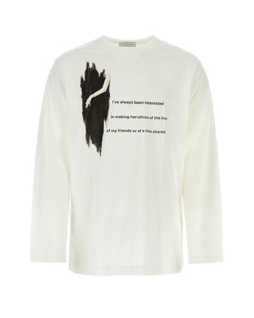 Yohji Yamamoto White Cotton T-Shirt for men