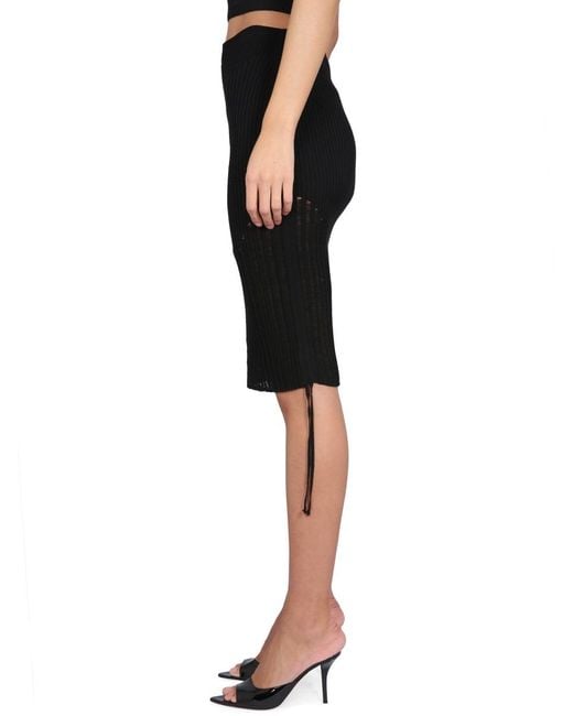 ANDREADAMO Black Midi Skirt Viscose