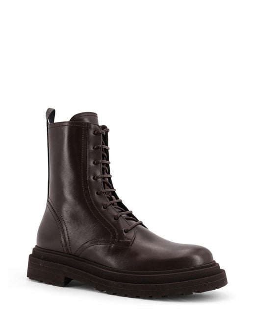Brunello Cucinelli Black Leather Ankle Boots