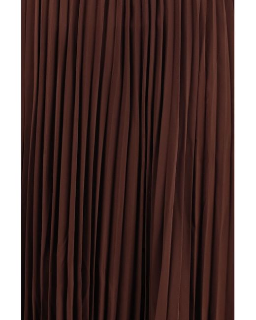 Self-Portrait Purple Satin Long Dress With Lace Inserts Polyester; Elastane