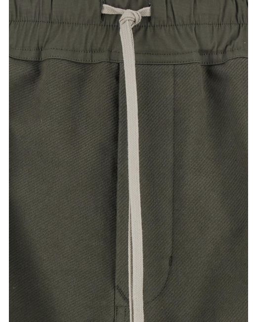 Rick Owens Green 'Dietrich' Pants With Elastic Waist And Wide Leg for men
