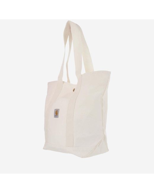Carhartt White Canvas Tote Bag With Logo for men
