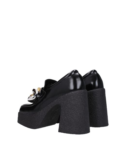 Stella McCartney Black Leather Platform Loafers