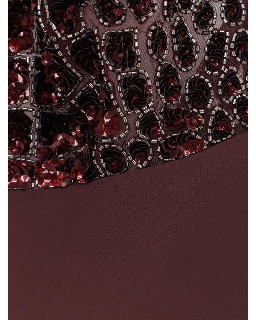Elisabetta Franchi Purple Satin Suit With Sequins Polyester Dress
