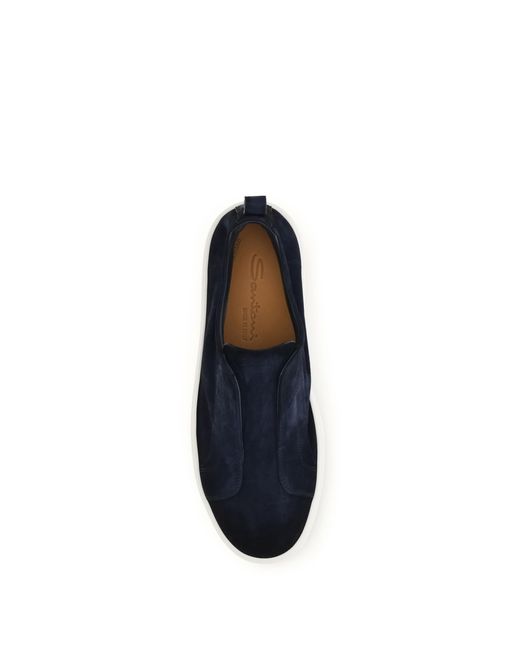 Santoni Blue Slip-On Sneakers for men