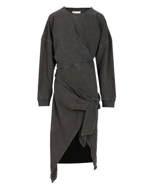 Isabel Marant Black Sandrina Long Sweatshirt Dress