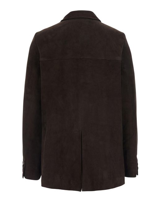 Semicouture Black Jacket Penny Suede Viscose And Polyester Coat