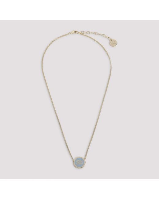 Miu Miu Blue Brass Necklace Jewellery