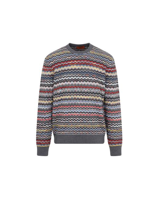 Missoni Men's Crewneck Jumper - Gray - Crew Neck