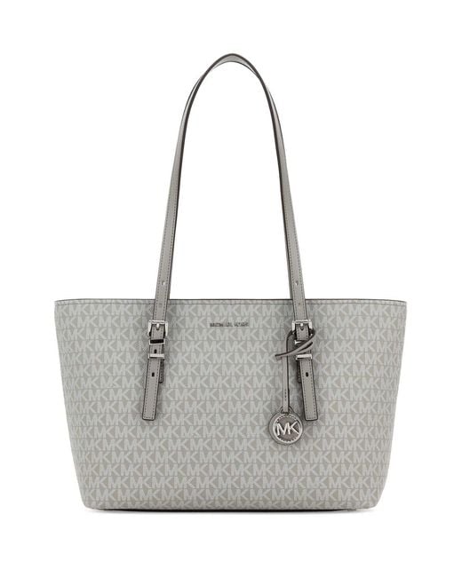 MICHAEL Michael Kors Gray Printed Canvas Quinn Shopping Bag