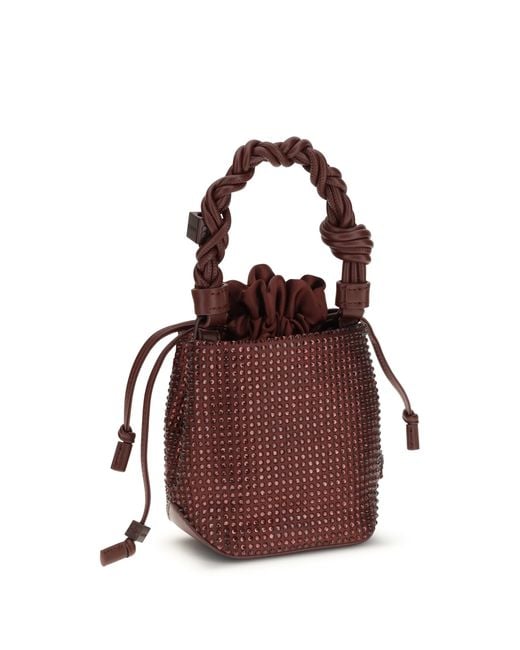 Ganni Brown Mini Handbag Bou Buckle Recycled Polyester Handbags