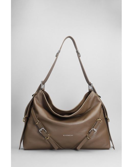 Givenchy Metallic Voyou Medium Shoulder Bag In Leather