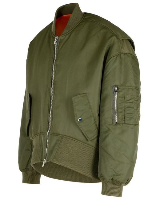 J.W. Anderson Green Curved Hem Oversized Bomber Jacket for men