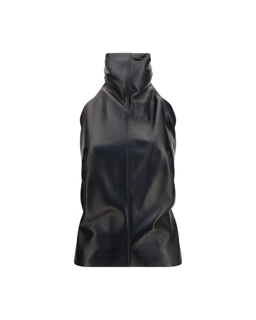 Khaite Black Lamb Ovis Aries Sleeveles T-Shirt