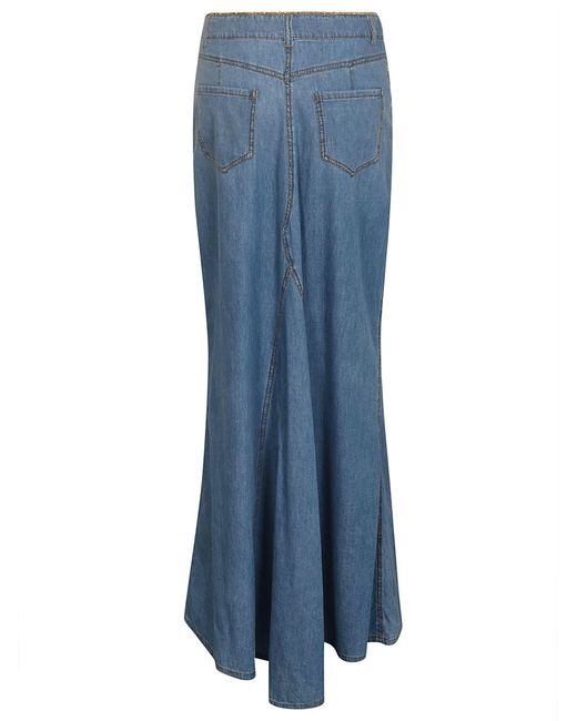 Ermanno Scervino Blue Denim Long Skirt