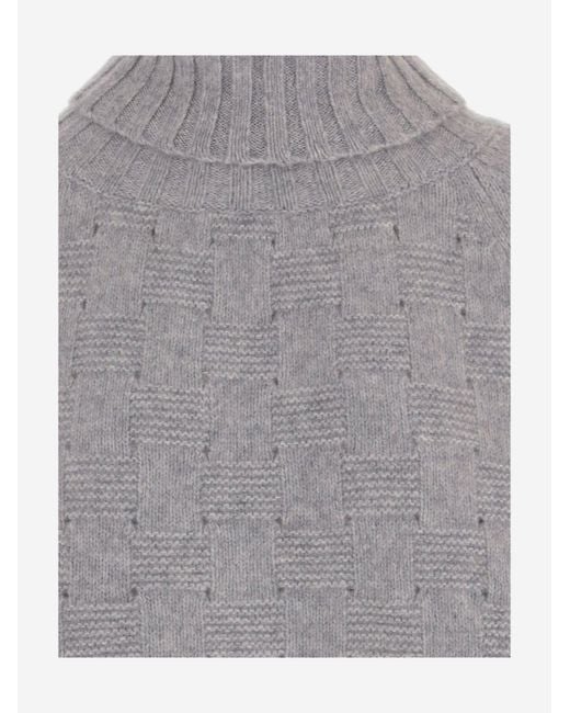 Allude Gray Cashmere And Silk Sweater