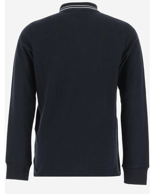 Stone Island Blue Cotton Polo Shirt With Logo for men