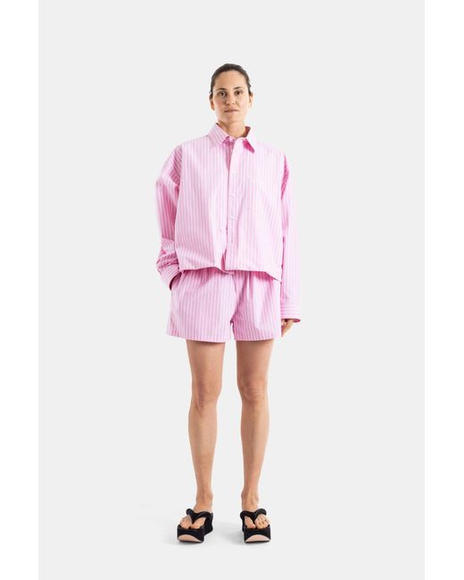Balenciaga Pink Striped Boxy Shirt
