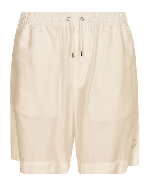 Giorgio Armani Natural Drawstring Waist Logo Shorts for men