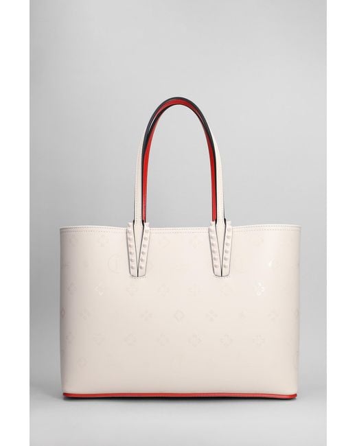 Christian Louboutin Natural Cabata Small Tote In Leather