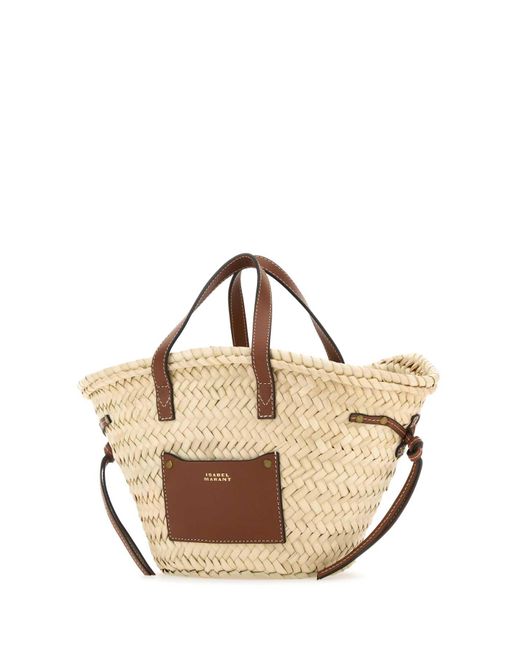 Isabel Marant Natural Straw Mini Cadix Shopping Bag