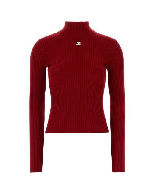 Courreges Red Viscose Blend Sweater