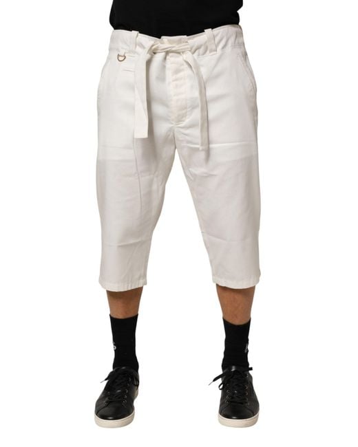 Dolce & Gabbana Gray Cotton Stretch Cropped Trouser Pants Co+01 for men