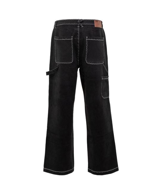 Kidsuper Black Stitched Work Trousers for men