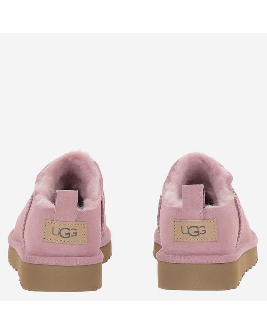 Ugg Pink Ankle Boots Classic Micro Suede