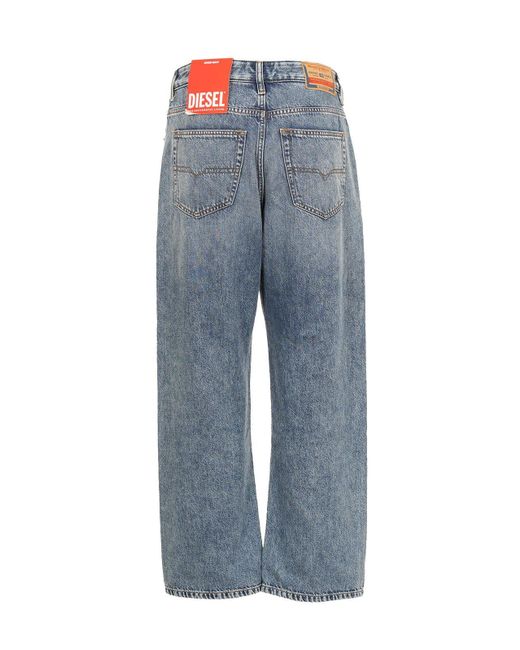 DIESEL Blue 1999 D-Reggy Logo-Patch Mid-Rise Jeans
