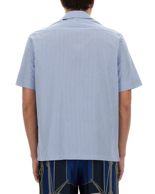 Versace Blue Striped Nautical Shirt for men