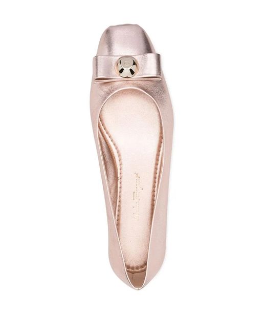 Ferragamo Pink Ballerina Shoes