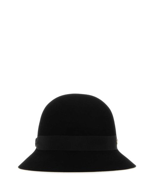 Helen Kaminski Black Felt Ella Conscious Bucket Hat