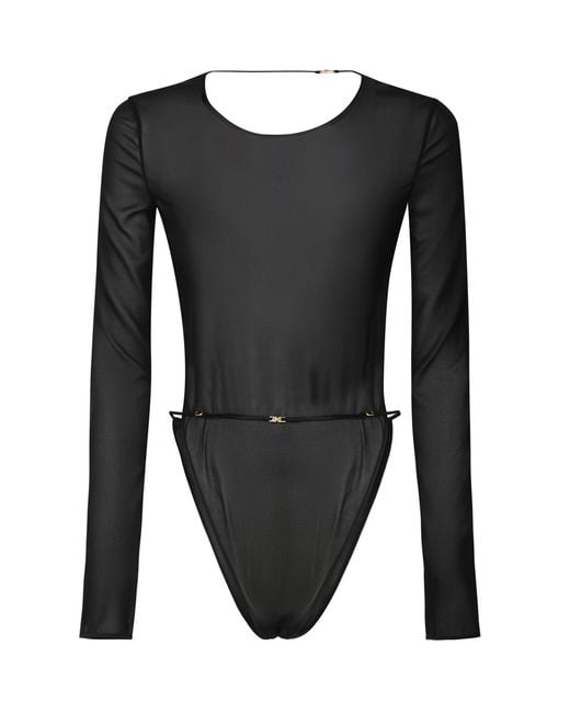 Saint Laurent Black Top Silk Georgette