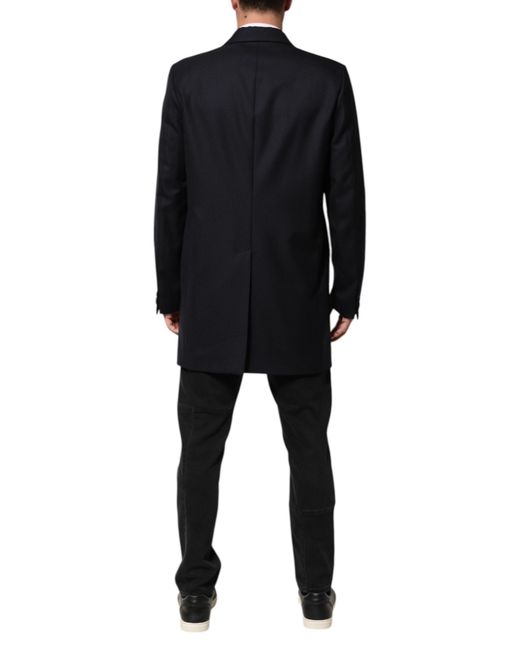Dolce & Gabbana Black Classic Wool Overcoat for men