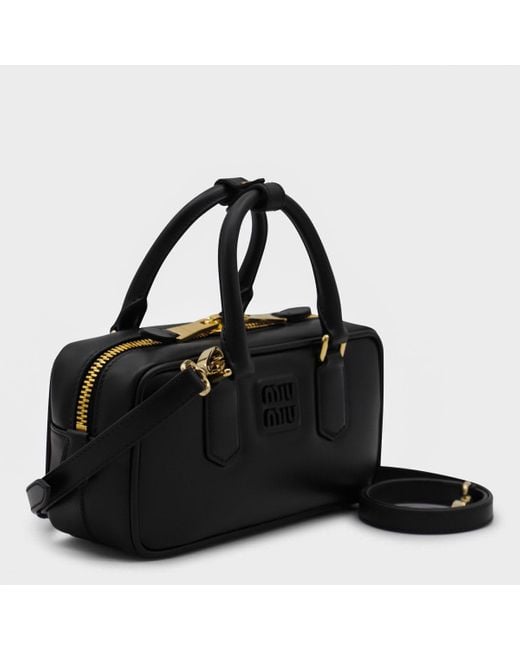 Miu Miu Black Leather Arcadie Crossbody Bag
