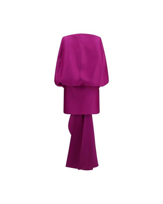 Balenciaga Purple Off-Shoulder Mini Dress