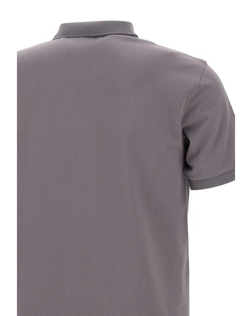 Sun 68 Gray Solid Cotton Piquet Polo Shirt for men
