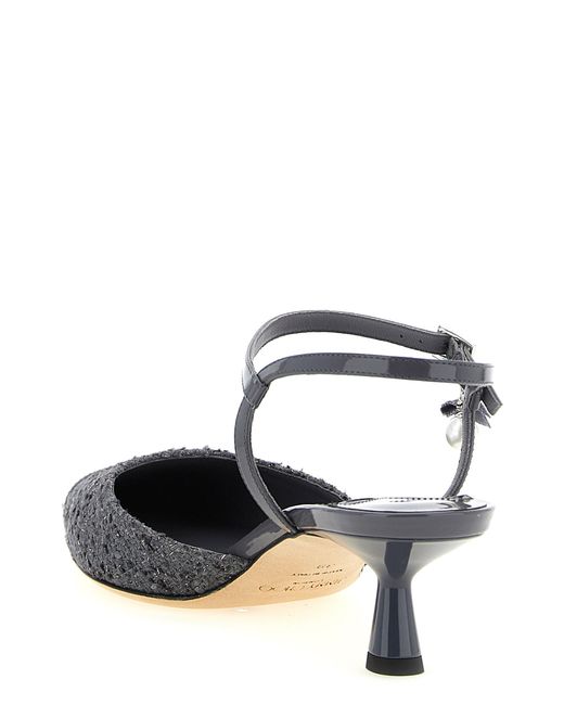 Jimmy Choo White Graphite Slingback Pumps