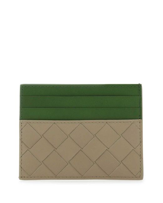 Bottega Veneta Green Two-tone Leather Card Holder for men