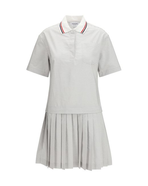 Thom Browne White Cotton Polo Dress