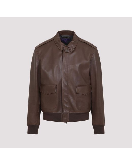 Ralph Lauren Brown Patridge Bomber Jacket for men