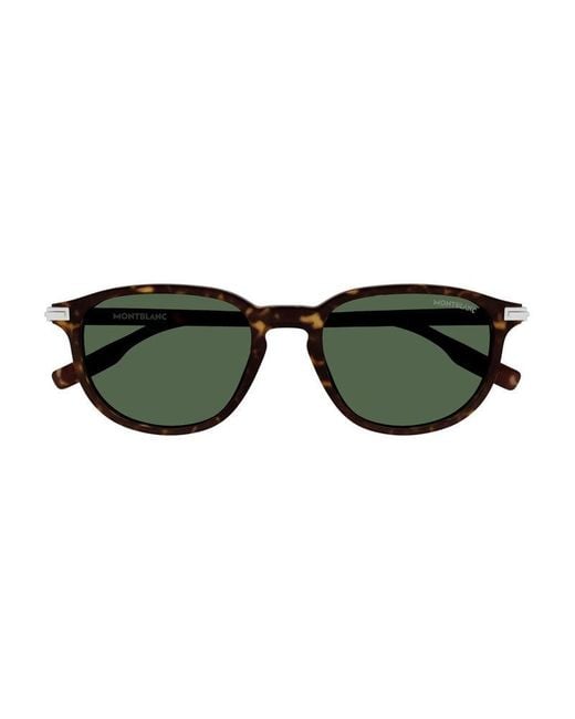 Montblanc Green Sunglasses Square Full Rim, Havana Frame And Lens Mb0276S002 for men